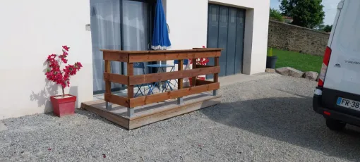 Réalisation d'une barrière de terrasse à Saint Georges en Couzan, Montbrison, Blein Cuisines et Bains