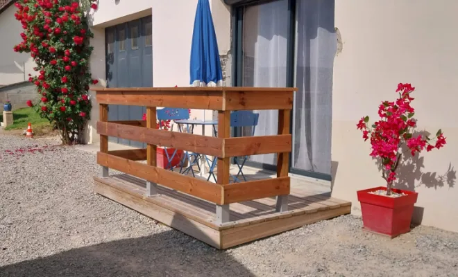 Réalisation d'une barrière de terrasse à Saint Georges en Couzan, Montbrison, Blein Cuisines et Bains